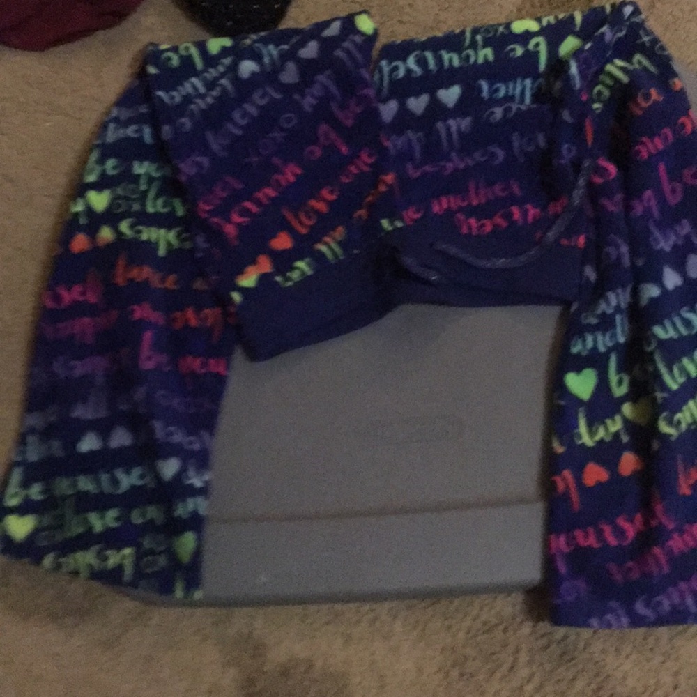 And navy blue pants that saying blessings XOXO